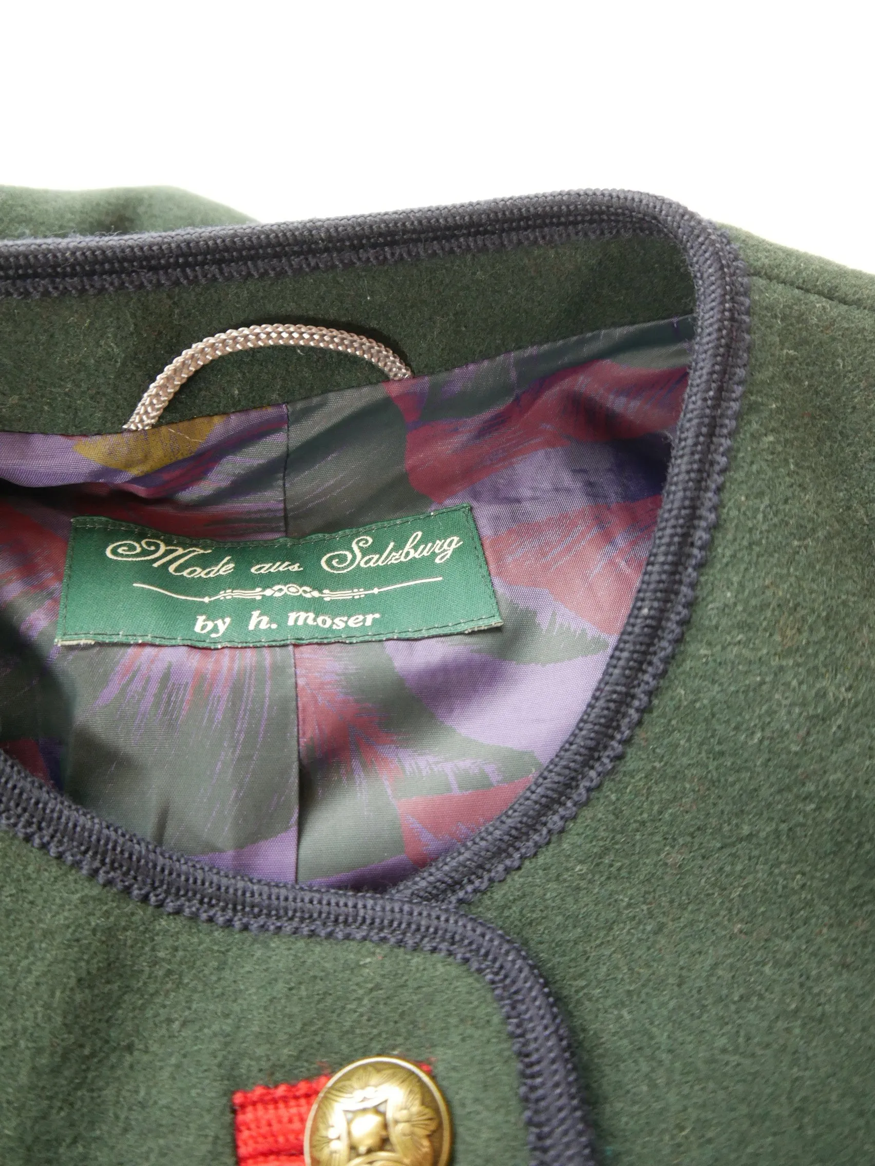 by h. moser Salzburg grün Janker mit Stickerei fesche Trachtenjacke Jacke Gr.40
