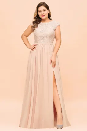 Champagne Übergroße Brautjungfernkleider | Brautjungfernkleid Große Größe
