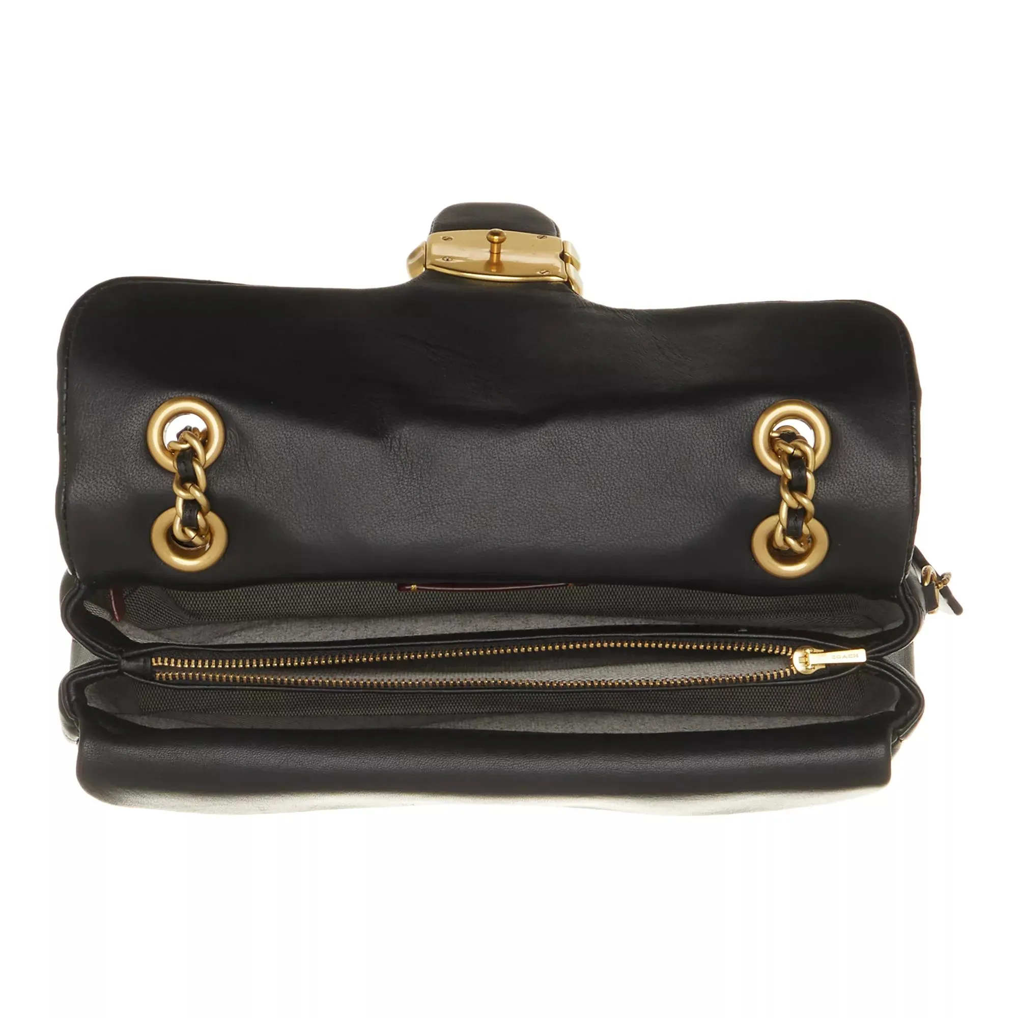   Coach  Quilted Tabby Shoulder Bag 26 With Chain Black  Crossbody Bag 