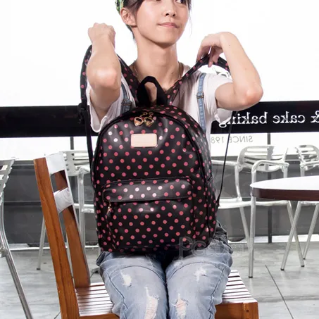 Cute Simple Elegant Polka-dot Backpack