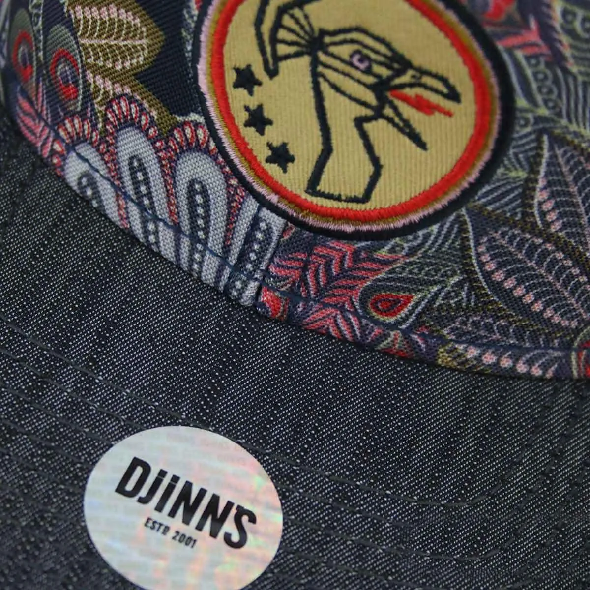 Djinns Peacock Linen 6 Panel Snapback Cap 6P SB Peacock Linen Black - bunt-schwarz