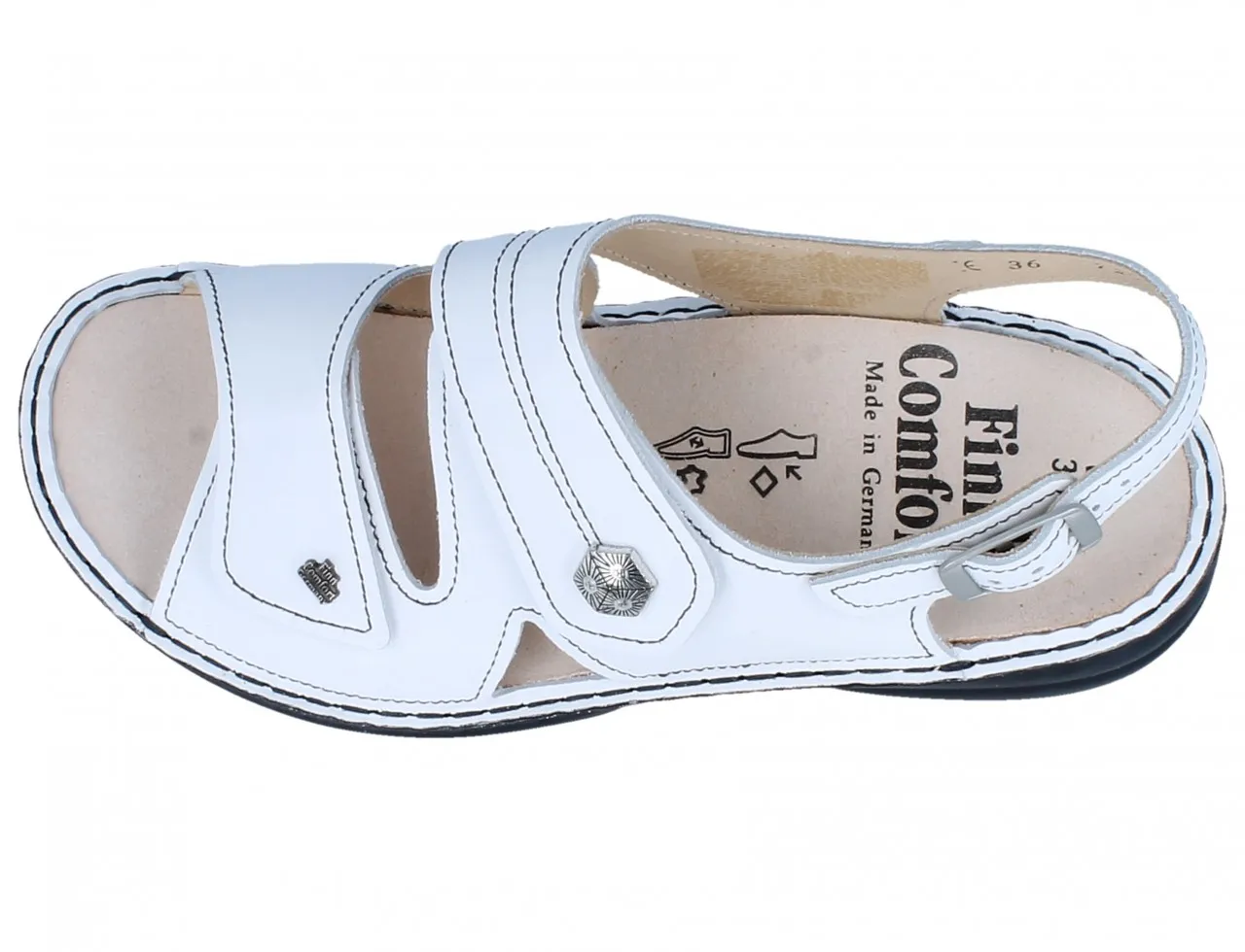 FINN COMFORT Milos Damen Sandale weiss Glattleder