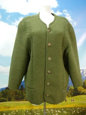 Giesswein Tirol neuwertig grün mit Zopfmuster fesche Trachtenjacke Jacke Gr.58