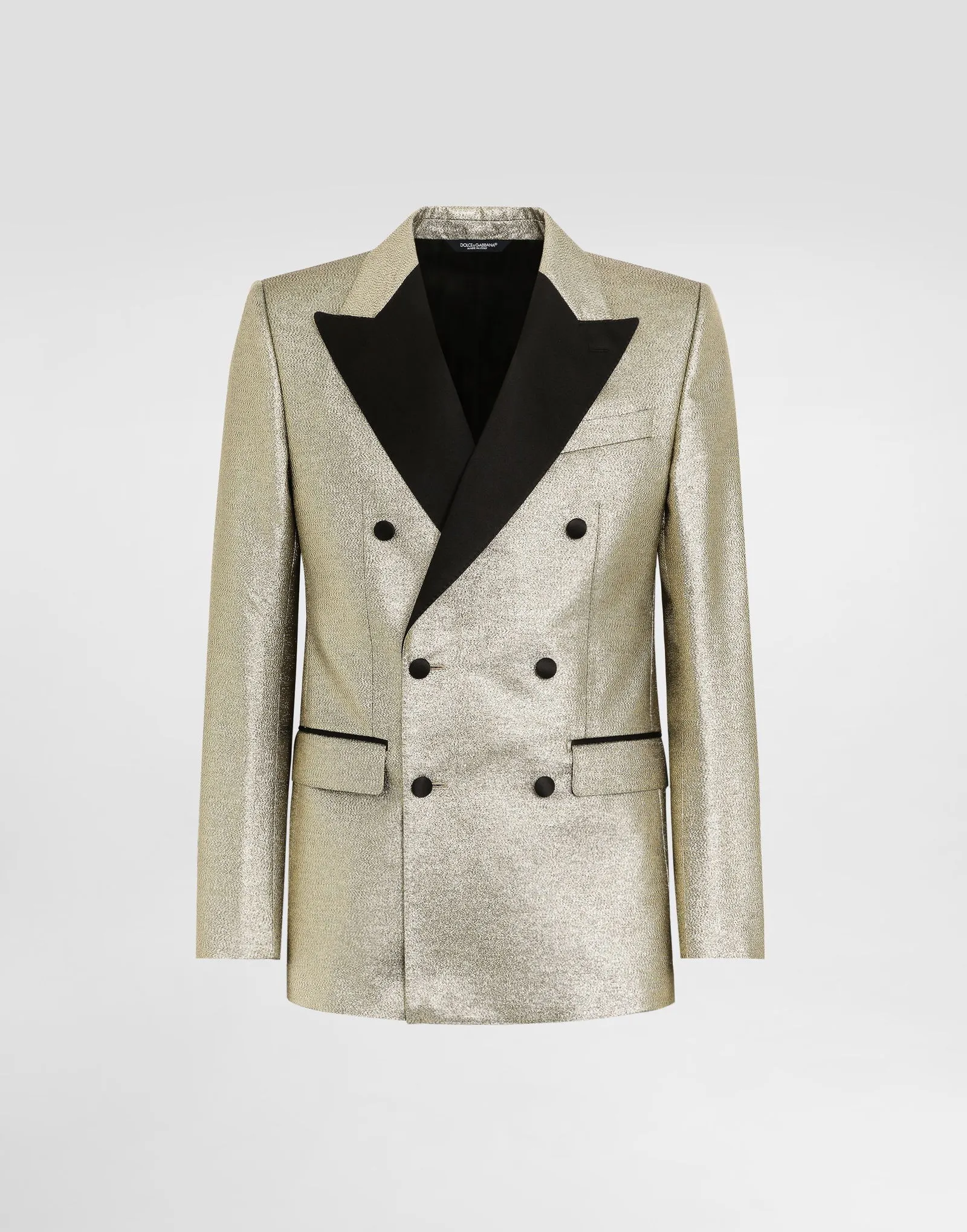 Jacke Dolce & Gabbana Double-breasted Lamé Jacquard Tuxedo Jacket G2QU4TFJODVS0997