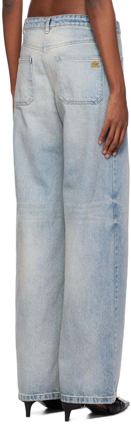 Jeans Courrèges Multiflex Wide Leg Jeans 124DPA187DE0016