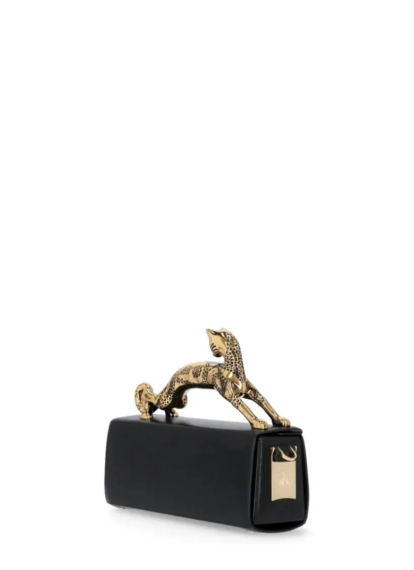   Lanvin  Pencil Cat Hand Bag Black  Crossbody Bag 