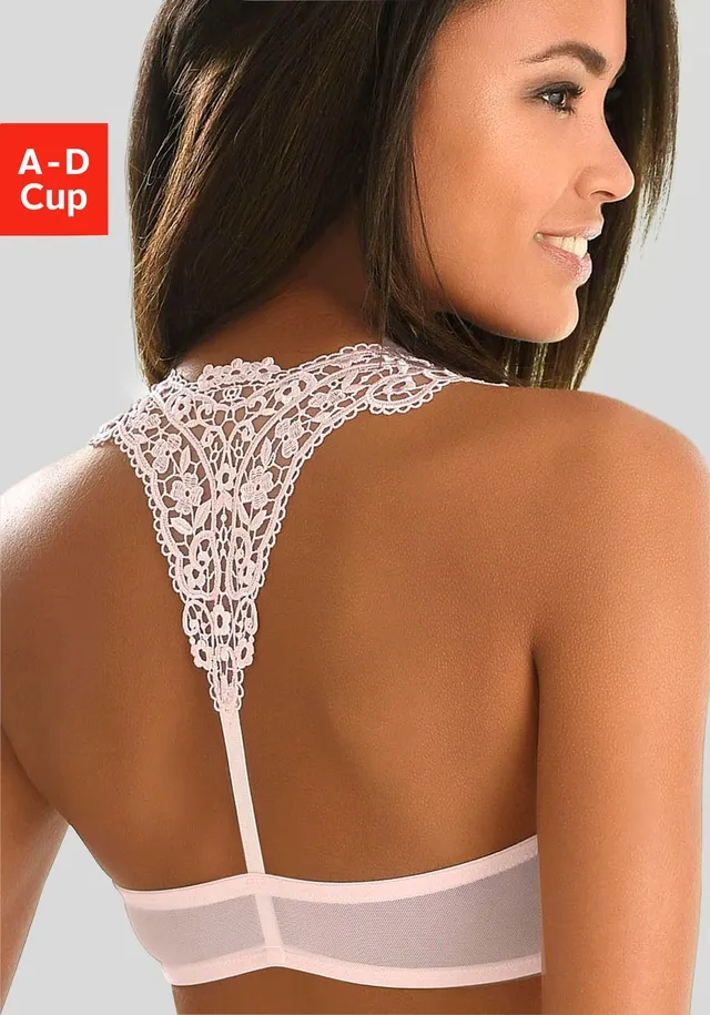 LASCANA Push-up-BH »Melissa«, mit Vorderverschluss & Spitzenrücken aus Stickerei, Dessous