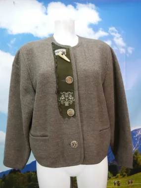 Münchner Strickmoden neuwertig braun Hirschhornknöpfe Trachtenjacke Jacke Gr.40