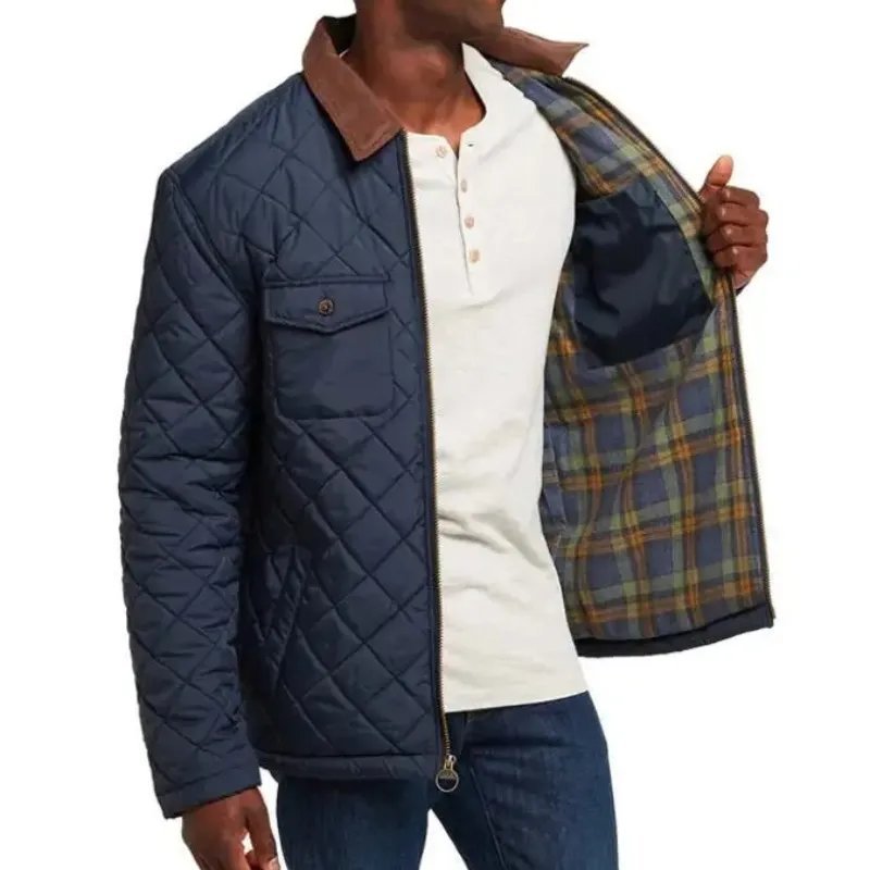 Nordure - Gewattierte Jacke Herren - Steppjacke mit Cordkragen und Praktischen Taschen