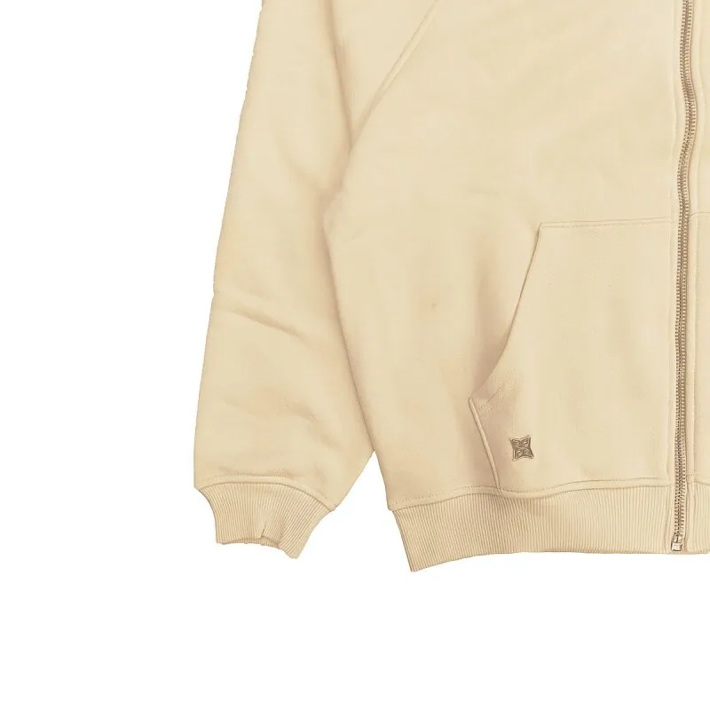 PEQUS Herren Zip Hoodie Ancient Love Story cream