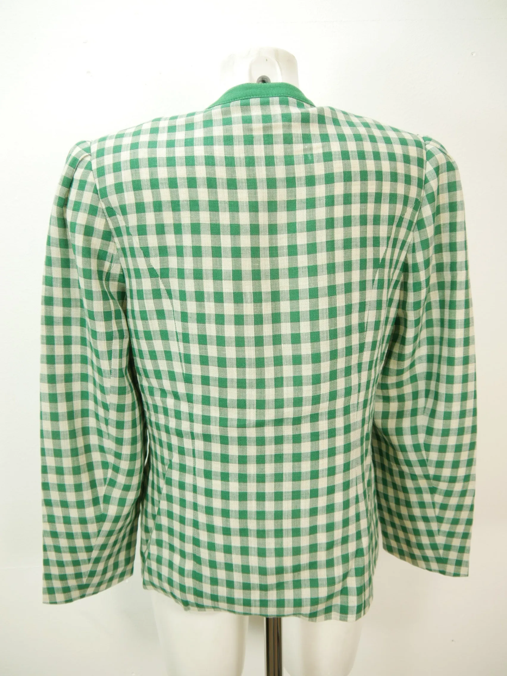 Rehli Tracht grün weiß kariert mit Wienernaht fesche Trachtenjacke Jacke Gr.38