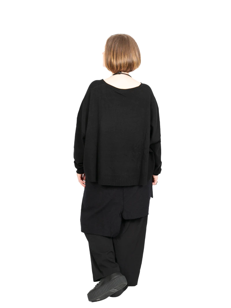 Rundholz Black Label - Pullover Woll-Mix mit breitem Saumabschluss in Ripp Oversize black - 2243450709