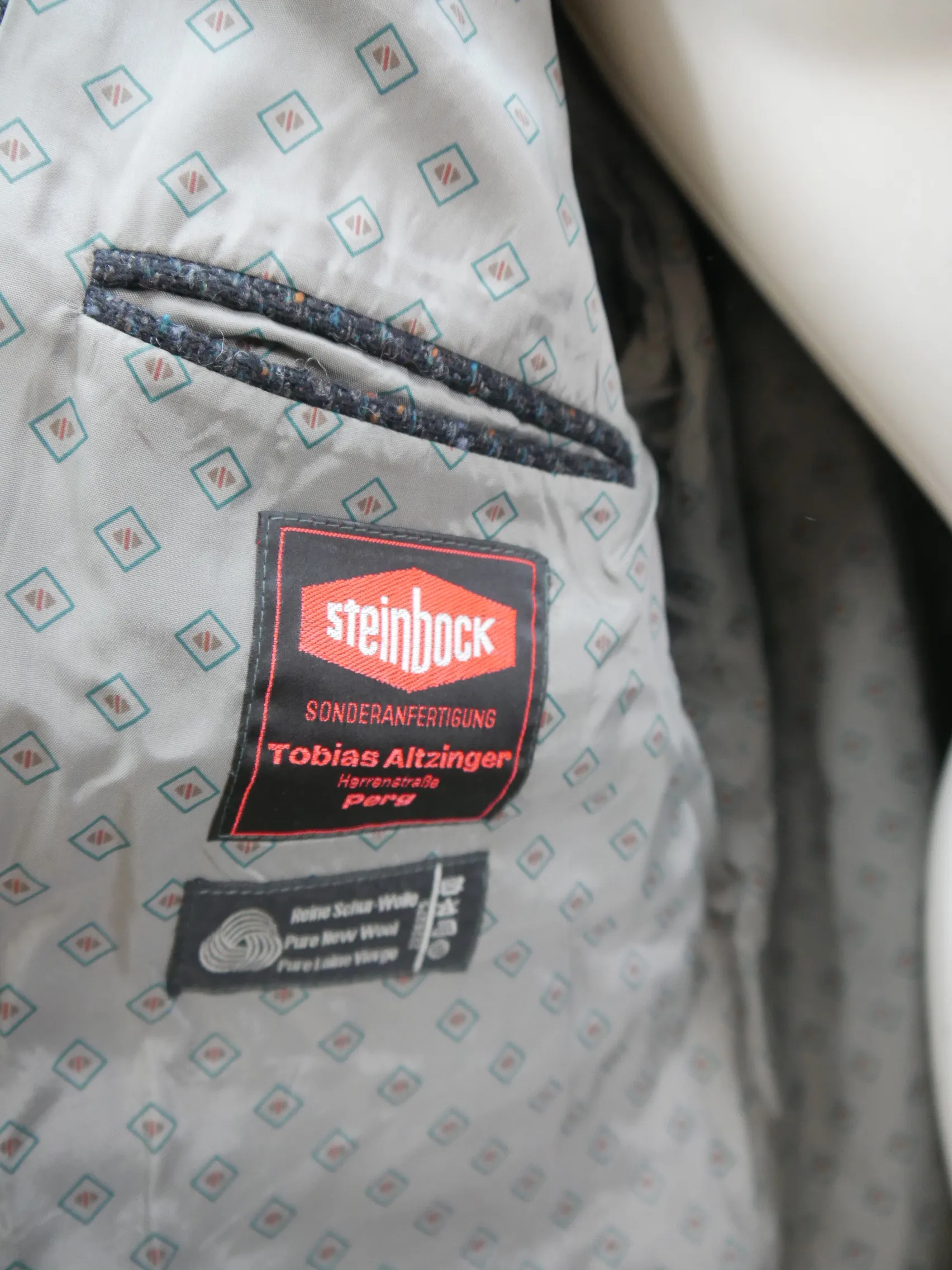 Steinbock besondere Joppe doppelreihige schwarze Trachtenjacke Jacke Gr.50