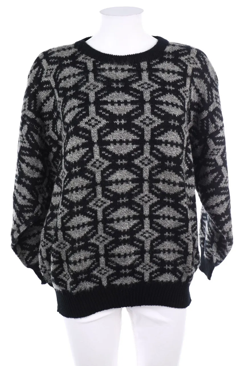 VINTAGE - Strick-Pullover mit Muster - M