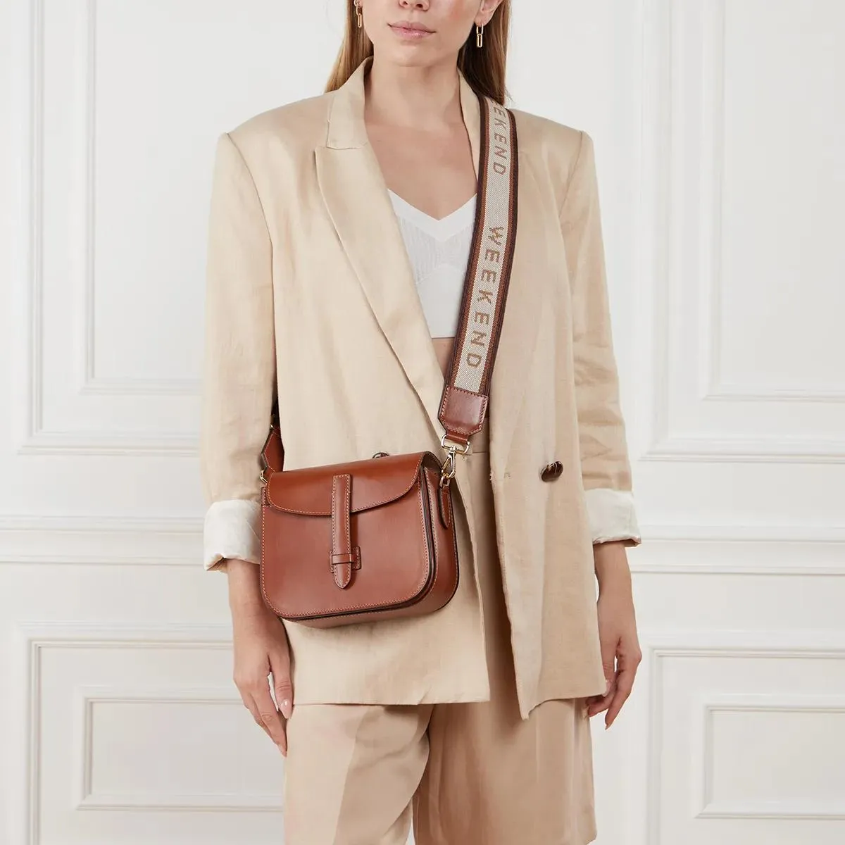   WEEKEND Max Mara  Rovigo Cuoio  Crossbody Bag 