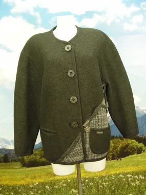 WESENJAK fesch weiter Schnitt schwarz Walkjacke Jacke DW163 Trachtenjacke Gr.42