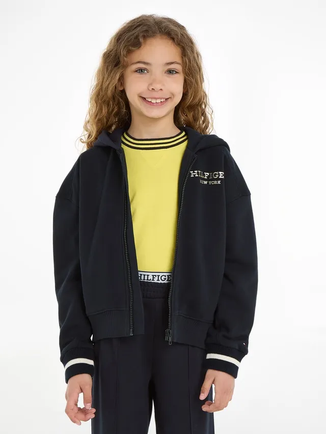 ✵ Tommy Hilfiger Kapuzensweatjacke »MONOTYPE FOIL ZIP THRU HOODIE«, mit grossem Logo günstig bestellen | Jelmoli-Versand